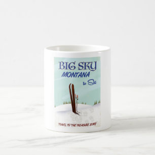 Mug Affiche de voyage de ski à Big Sky, Montana