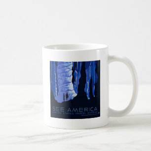 Mug Affiche de voyage de spéléologie Cavernes Voyage V