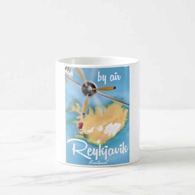Mug Affiche de voyage de vacances à Reykjavik, Islande (Centre)