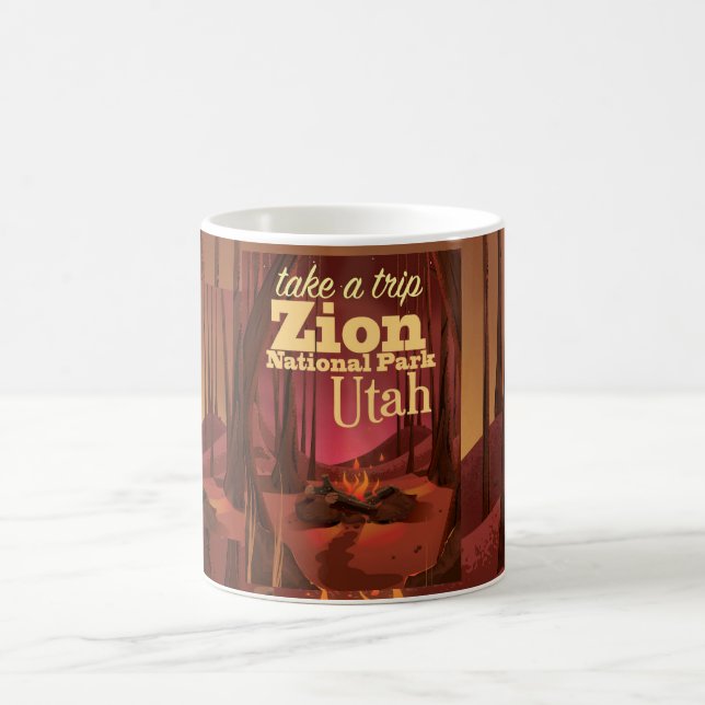 Mug Affiche de voyage du parc national de Zion (Centre)