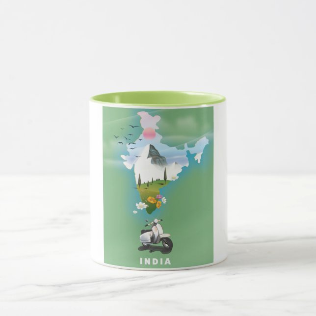Mug Affiche de voyage en Inde (Centre)