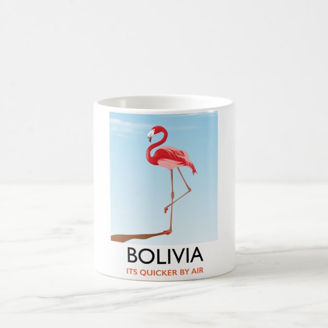 Mug Affiche de voyage flamant de Bolivie (Centre)