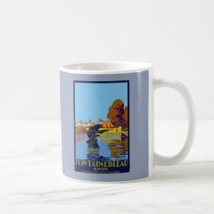 Mug affiche de voyage française vintage Fontainebl