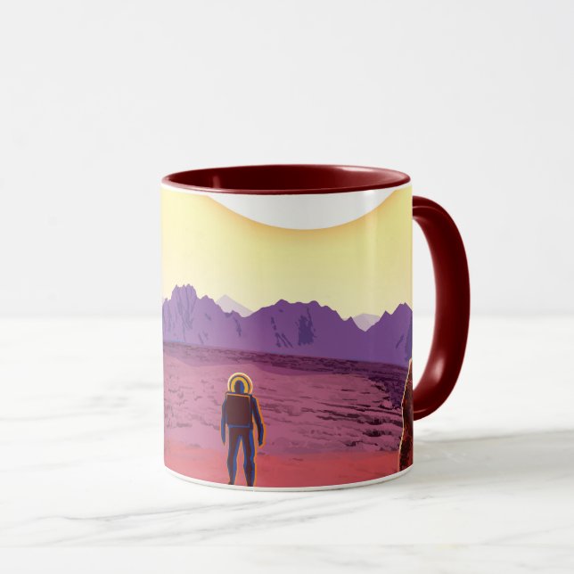 Mug Affiche de voyage future de la NASA - Se détendre  (Devant droit)