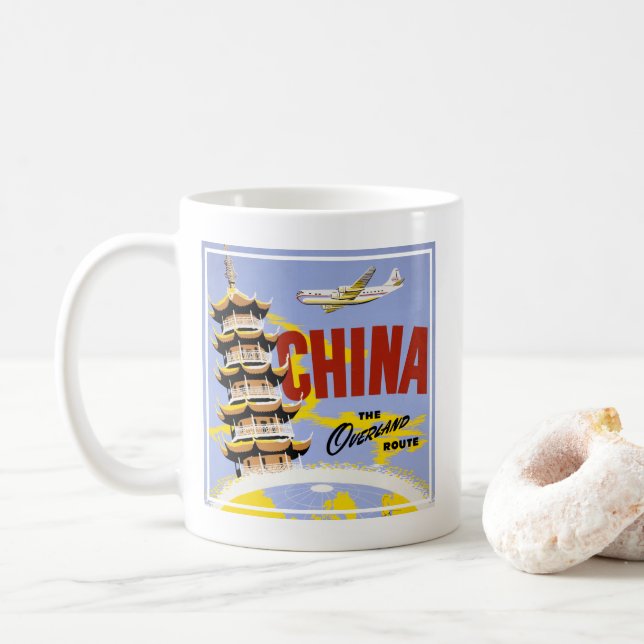 Mug Affiche de voyage pour Northwest Orient Airlines (Avec donut)