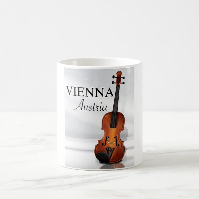 Mug Affiche de voyage pour violon Vienne Autriche (Centre)