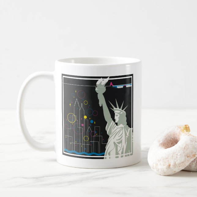 Mug Affiche De Voyage Pour Vol Northwest Airlines (Avec donut)