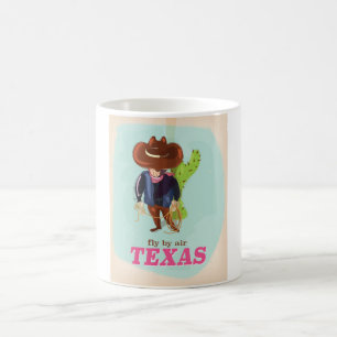 Mug Affiche de voyage rétro de cow-boy du Texas