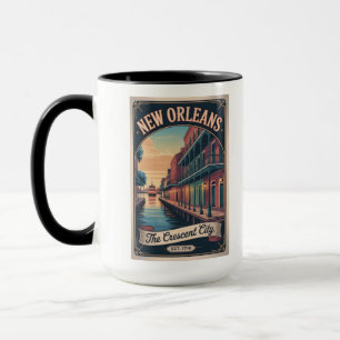 Mug Affiche de voyage rétro de La Nouvelle-Orléans Lou