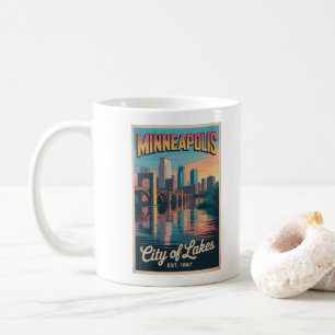 Mug Affiche de voyage rétro de Minneapolis Minnesota