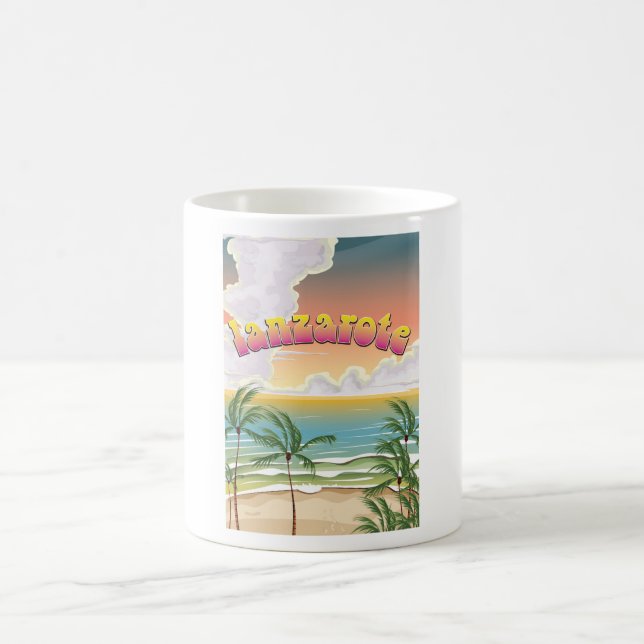 Mug Affiche de voyage sur la plage de Lanzarote (Centre)