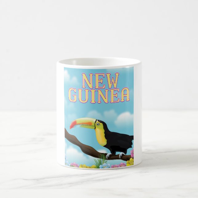 Mug Affiche de voyage Toucan de Nouvelle-Guinée (Centre)