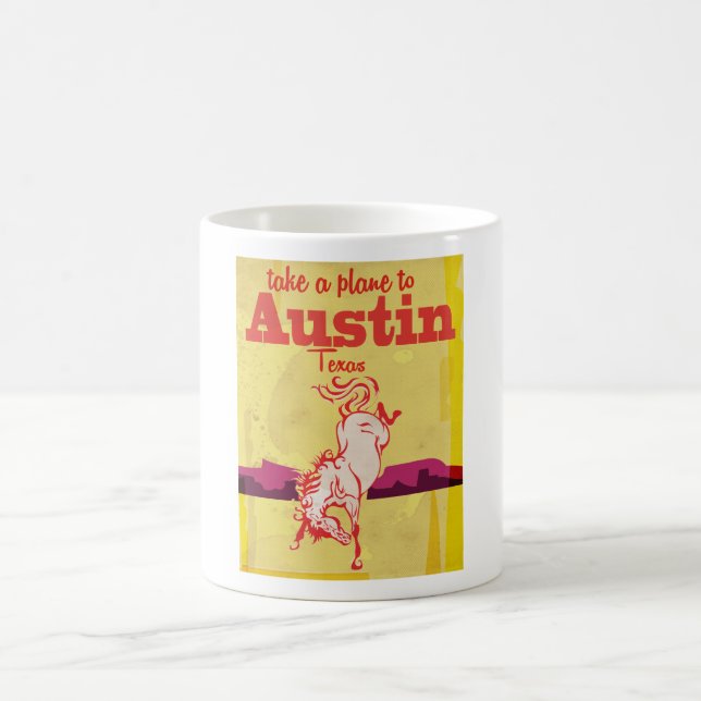 Mug Affiche de voyage vintage Austin Texas (Centre)