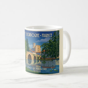 Mug Affiche de voyage vintage Brantôme Dordogne France