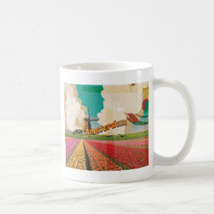 Mug Affiche de voyage vintage d'Amsterdam