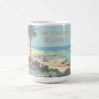 Affiche de voyage vintage de Gênes Riviera italien