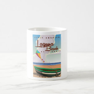 Mug Affiche de voyage vintage de Laguna Beach Californ