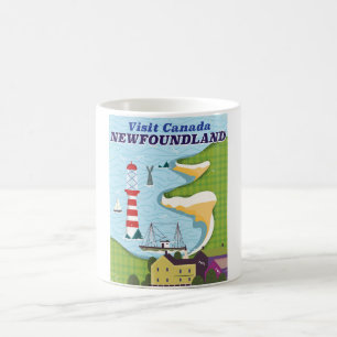 Mug Affiche de voyage vintage de Terre-Neuve canadienn