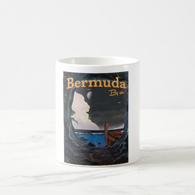 Mug Affiche de voyage vintage des Bermudes (Centre)
