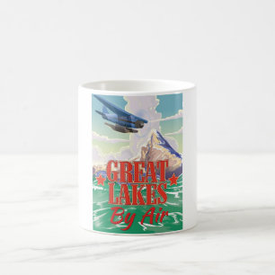 Mug Affiche de voyage vintage des Grands Lacs.