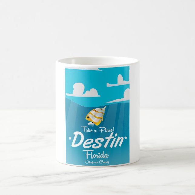 Mug Affiche de voyage vintage Destin Floride. (Centre)