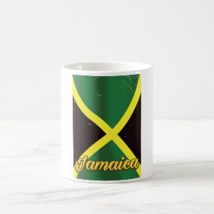 Mug Affiche de voyage vintage du drapeau jamaïcain