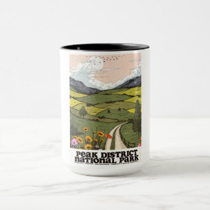 Mug Affiche de voyage vintage du parc national de Peak