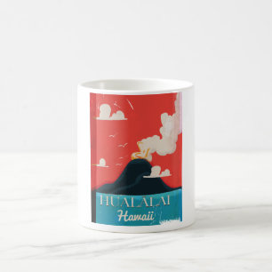 Mug Affiche de voyage vintage du volcan Hualālai à Haw