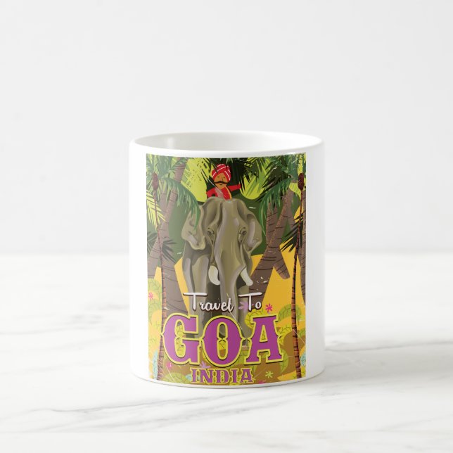 Mug Affiche de voyage vintage Goa Inde (Centre)