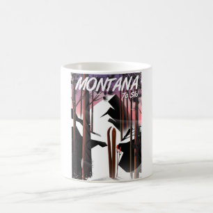 Mug Affiche de voyage vintage Montana Ski