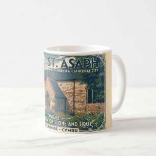 Mug Affiche de voyage vintage St Asaph au Pays de Gall