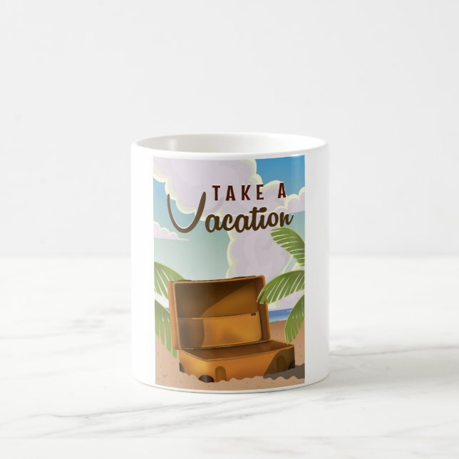 Mug Affiche de voyage vintage Take a Vacation (Centre)