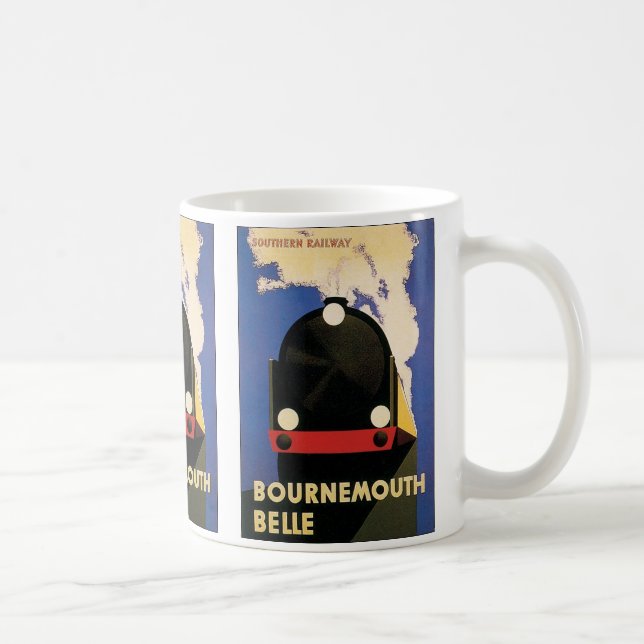 Mug Affiche de voyage vintage, train Bournemouth Belle (Droite)