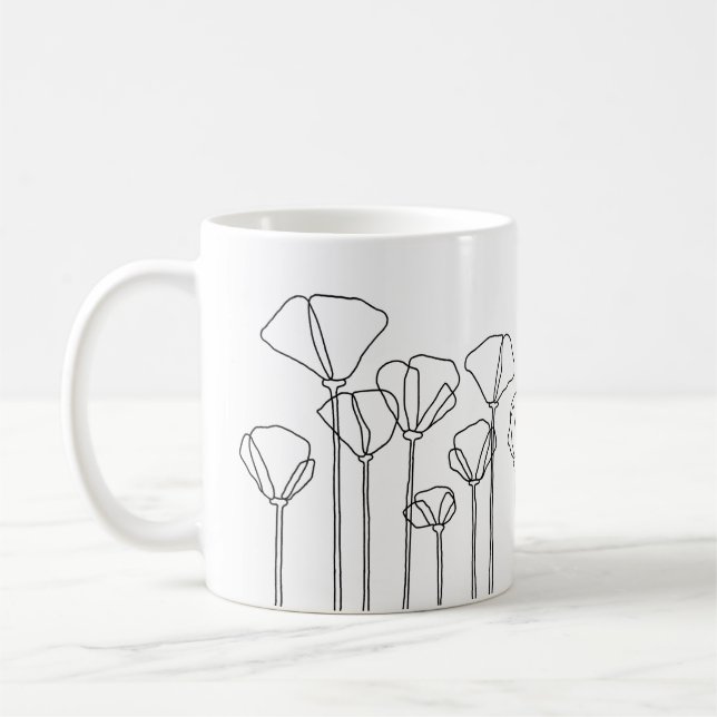 Mug Affiche du champ de pavot (Gauche)