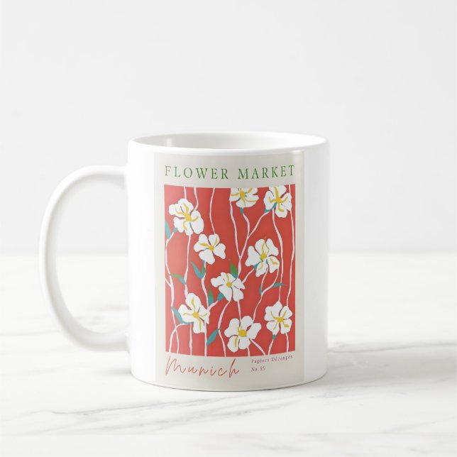 Mug Affiche du marché aux fleurs de Munich (Gauche)