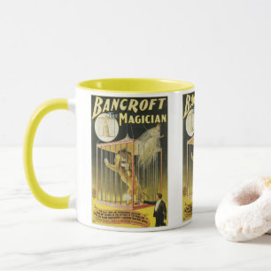Mug Affiche Magique Vintage, Magicien Bancroft et Lion