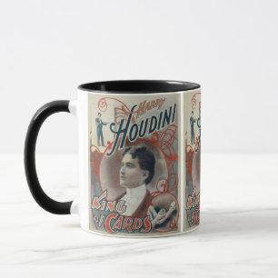 Mug Affiche Magique Vintage, Magicien Harry Houdini