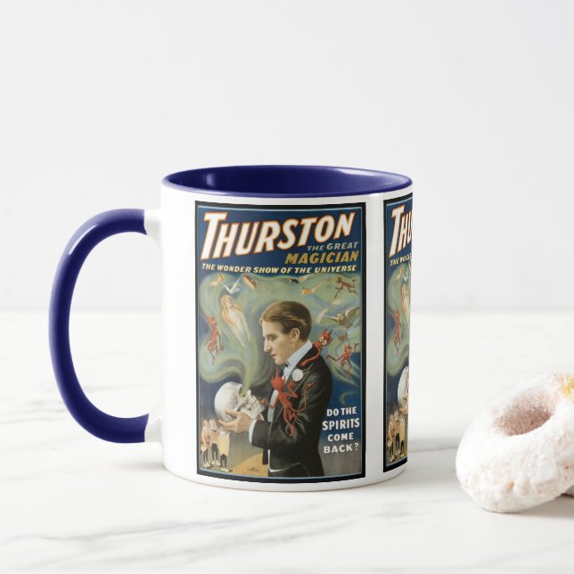 Mug Affiche Magique Vintage, Thurston, Le Grand Magici (Avec donut)