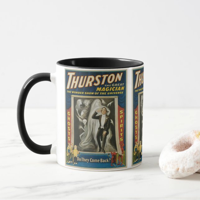 Mug Affiche Magique Vintage, Thurston, Le Grand Magici (Avec donut)