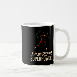 Mug Affiche rétro de superpuissance de racquetball drô