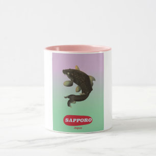 Mug Affiche touristique vintage de Sapporo Japon