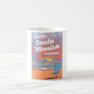 Mug Affiche vintage de plage de Santa Monica Californi