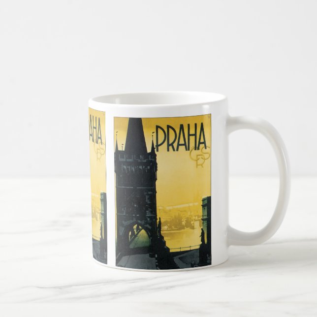 Mug Affiche vintage de Praha (Droite)