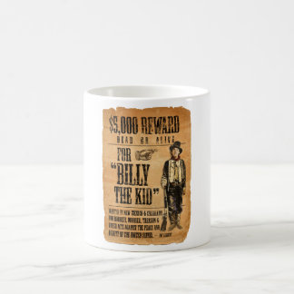 Mug Affiche vintage Recherchée/récompense pour Billy