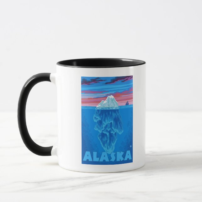 Mug Affiche Vintage voyage AlaskaIceberg (Gauche)