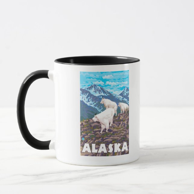 Mug Affiche Vintage voyage de la chèvre de montagne de (Gauche)