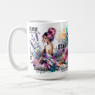 Mug Affirmation de méditation à l'aquarelle