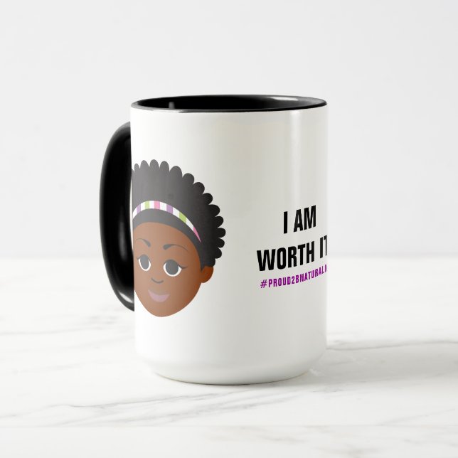 Mug Affirmation de #Proud2BNaturalMe (Devant gauche)