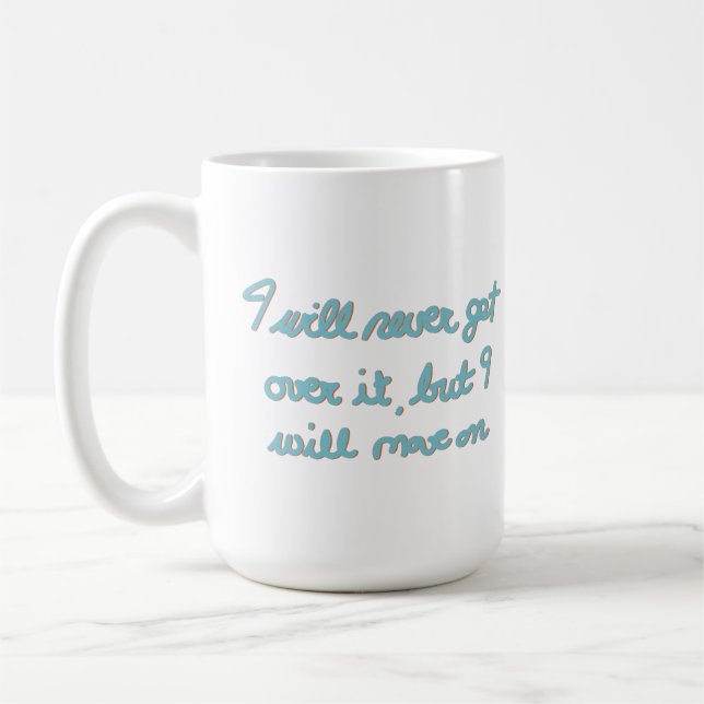 Mug Affirmation Émotionnelle Lettre Main Encre Bleue (Gauche)