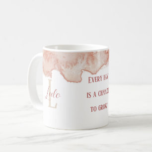 Mug Affirmation personnalisée Café Aquarelle rose